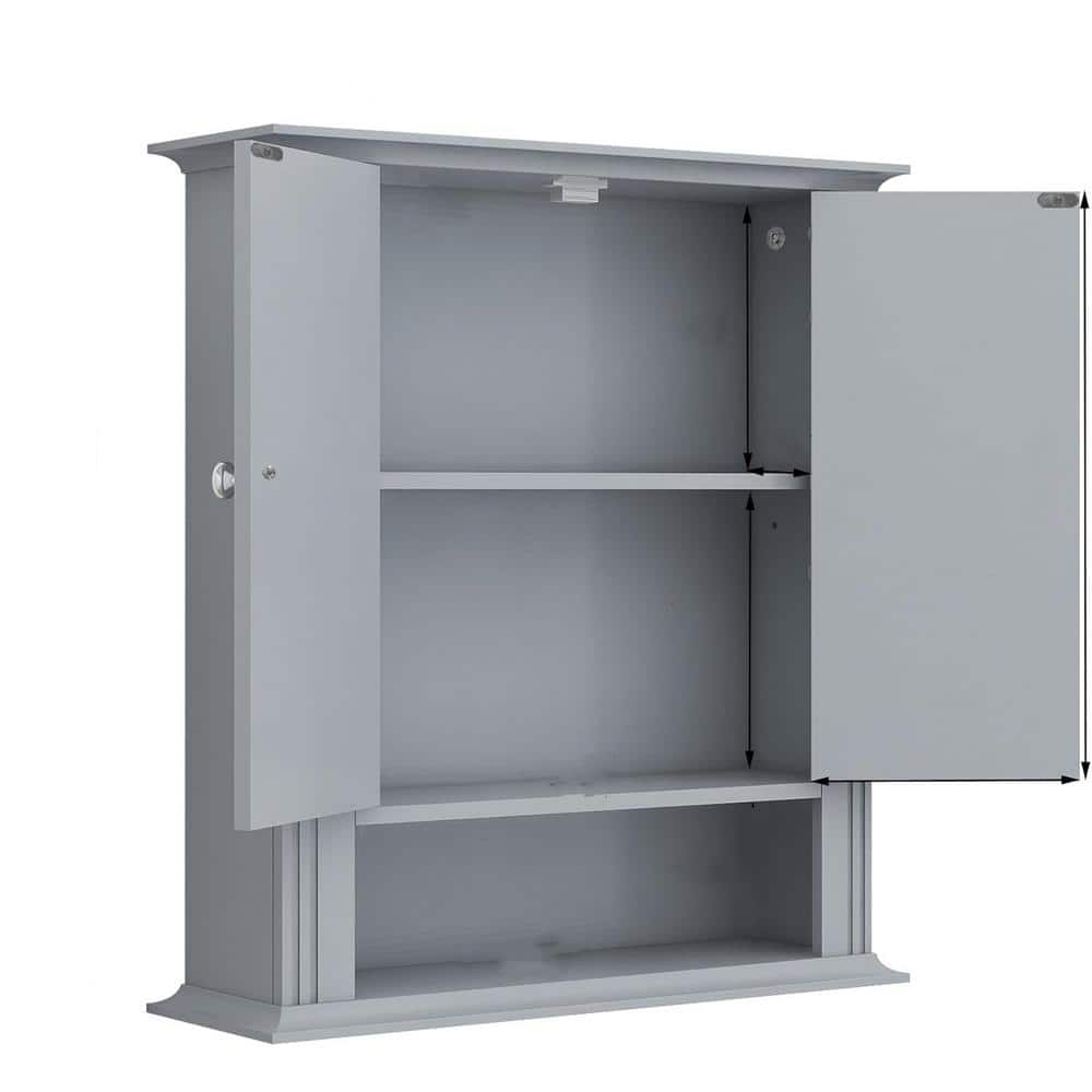 22.8 in. W x 7.2 in. D Light Grey Decorative Wall Shelf, Wall Mounted Bathr