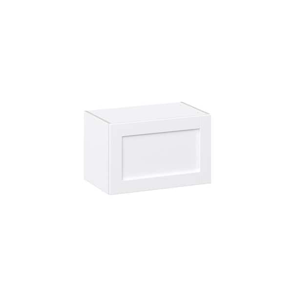 Milton 24 in. W x 14 in. D x 15 in. H Assembled Shaker Wall Bridge Kitchen Cabinet in Bright White with Lift Up Door