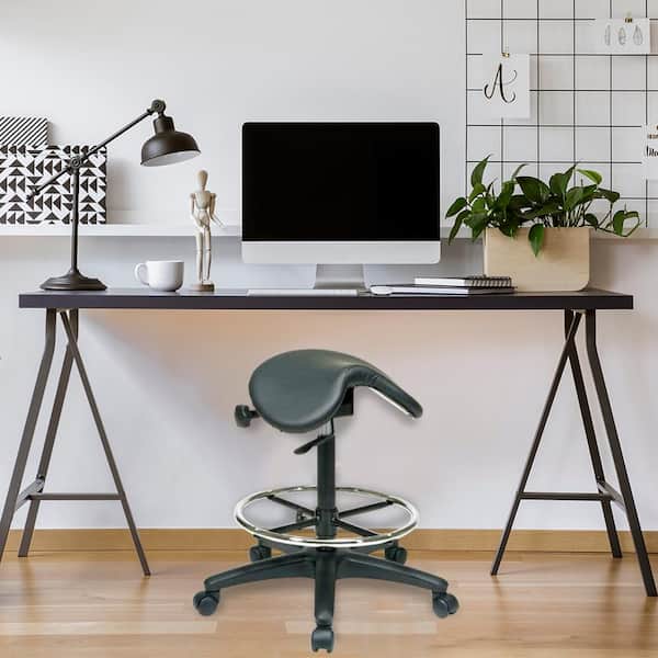 Black Vinyl Drafting Chair