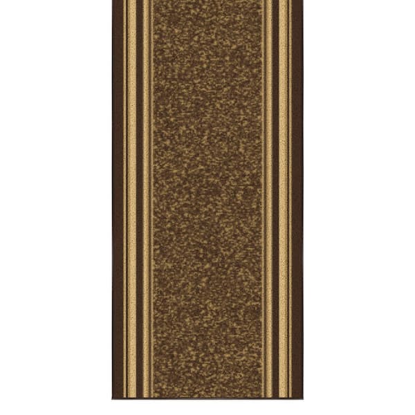 Indoor 2 ft. 7 in. x 9 ft. Brown Non-Slip Hallway Runner Rugs for High Traffic,Bordered Design Area Rug
