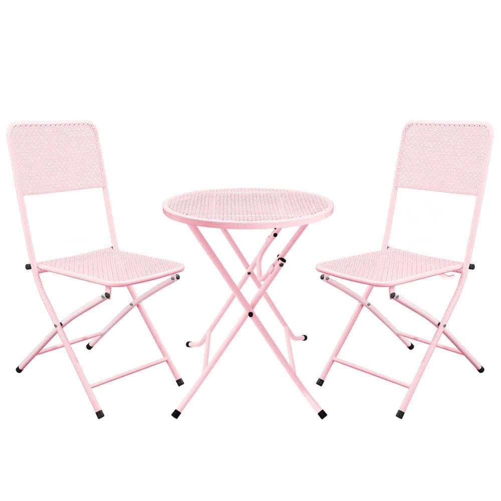 Pink bistro best sale table and chairs