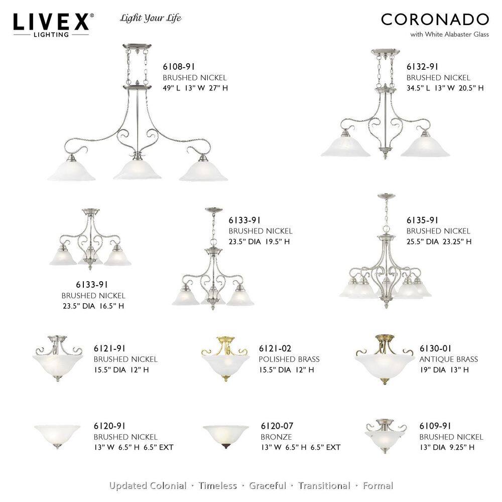 Elegant Brushed Nickel Island Light with White Alabaster Glass