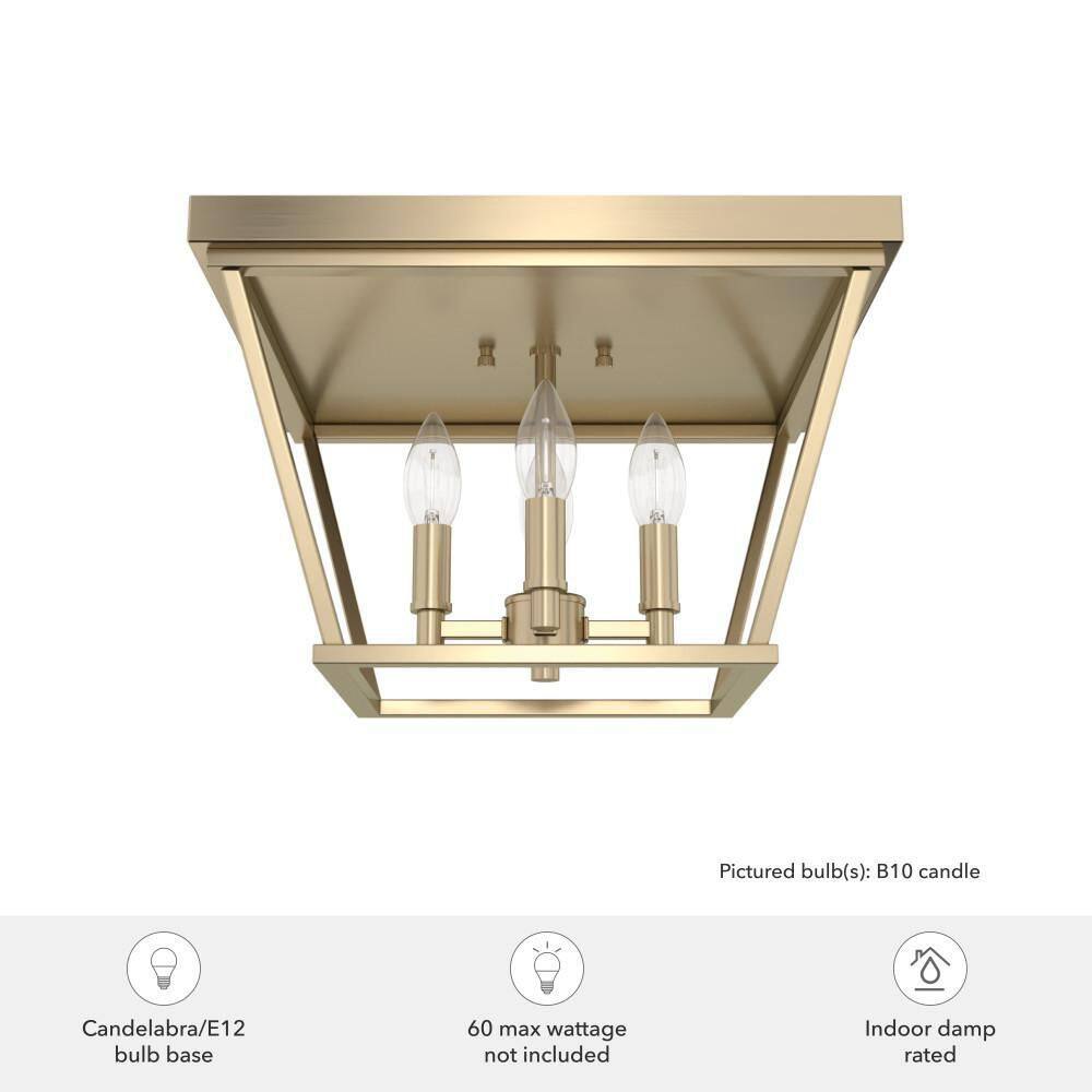 Laurel Ridge Alturas Gold 14" Modern Indoor/Outdoor Flush Mount Light