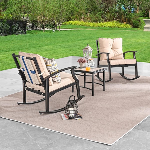 Patio Festival 11-Piece Conversation Set - Beige/Black