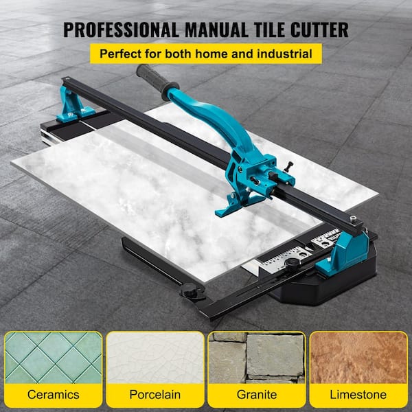 VEVOR 24 in. Manual Tile Cutter Double Rails Tile Cutter W/Alloy Cutting  Wheel for Porcelain and Ceramic Tiles CZQGJ600MMSDSGL05V0 - The Home Depot