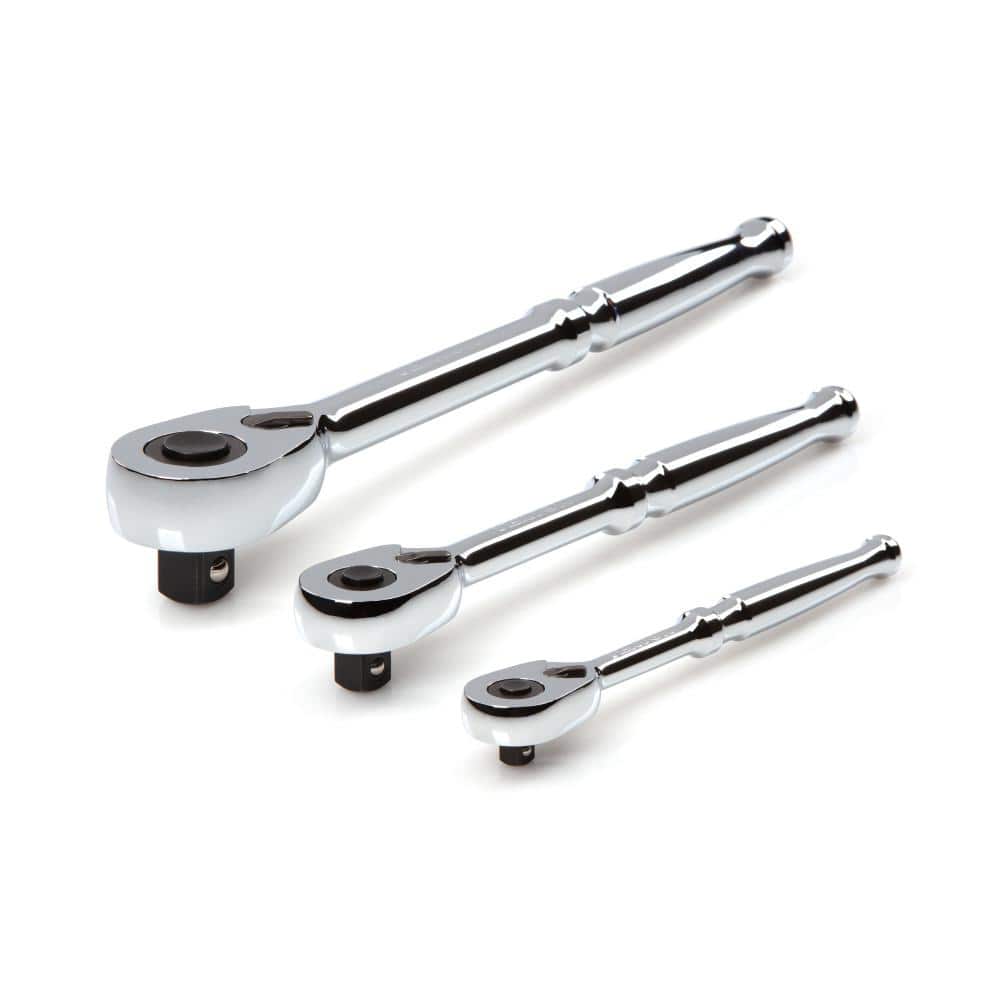 TEKTON 1/4 in., 3/8 in., 1/2 in. Quick-Release Ratchet Set (3-Piece)  SRH91100
