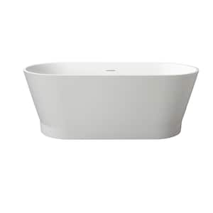 Orfeo 59 in. Resin Flatbottom Non-Whirlpool Bathtub in Matte White