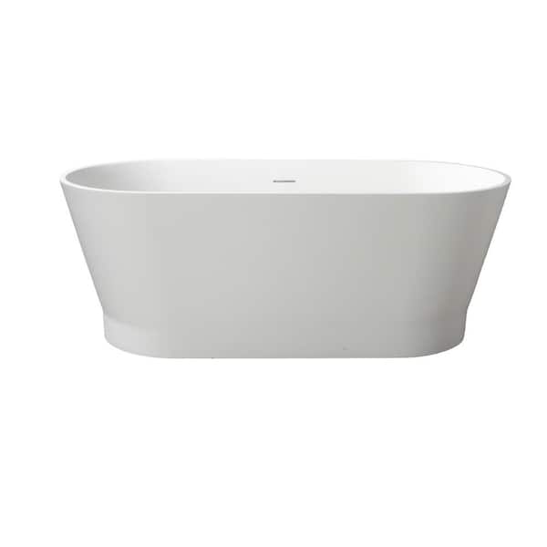 Barclay Products Orfeo 59 in. Resin Flatbottom Non-Whirlpool Bathtub in Matte White