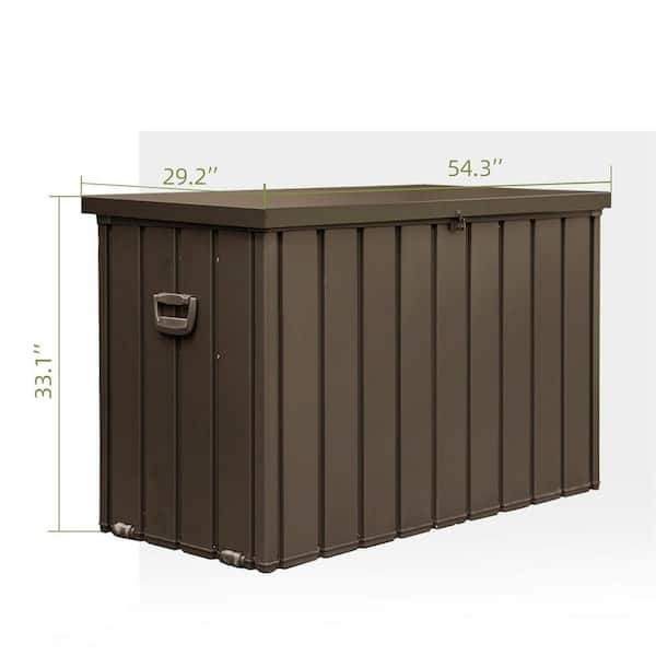 200 Gal. Steel Outdoor Storage Deck Box Waterproof arge Patio Storage Bin with Lockable Dark Brown