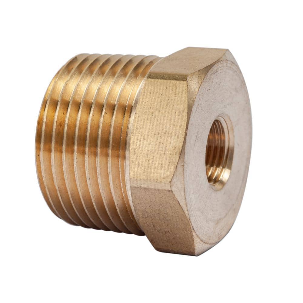 Pack of 10 T TANYA HARDWARE 1/4 x 3/8 Brass Hex Bushing NPT Female Pipe x Male Pipe