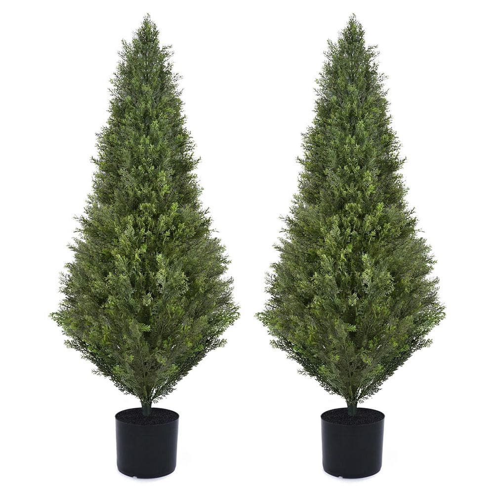 4 ft. Artificial Boxwood Tree Faux Cedar Tree Topiary Outdoor Indoor Tree (
