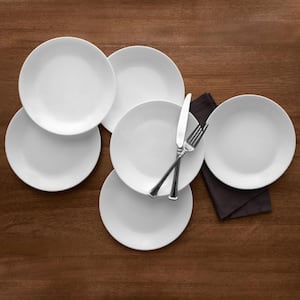 Classic 8.5 in. Winter Frost White Lunch Plates (Set of 6)