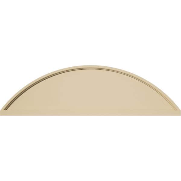 Ekena Millwork 34-in. W x 9-1/2-in. H x 2-in. P Segment Arch Smooth Signature Urethane Pediment, Primed Tan