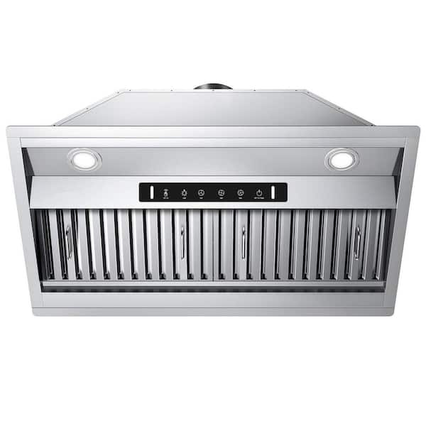 42 in. 600 CFM Convertible Insert Range Hood 3-Speed Gesture / Touch Control with LED,Charcoal Filter in Stainless Steel