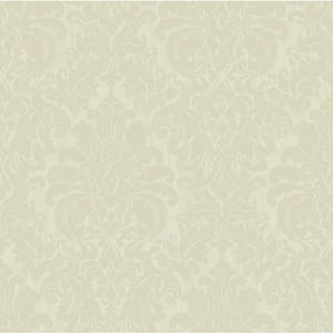 Betina Light Yellow Damask Wallpaper Sample