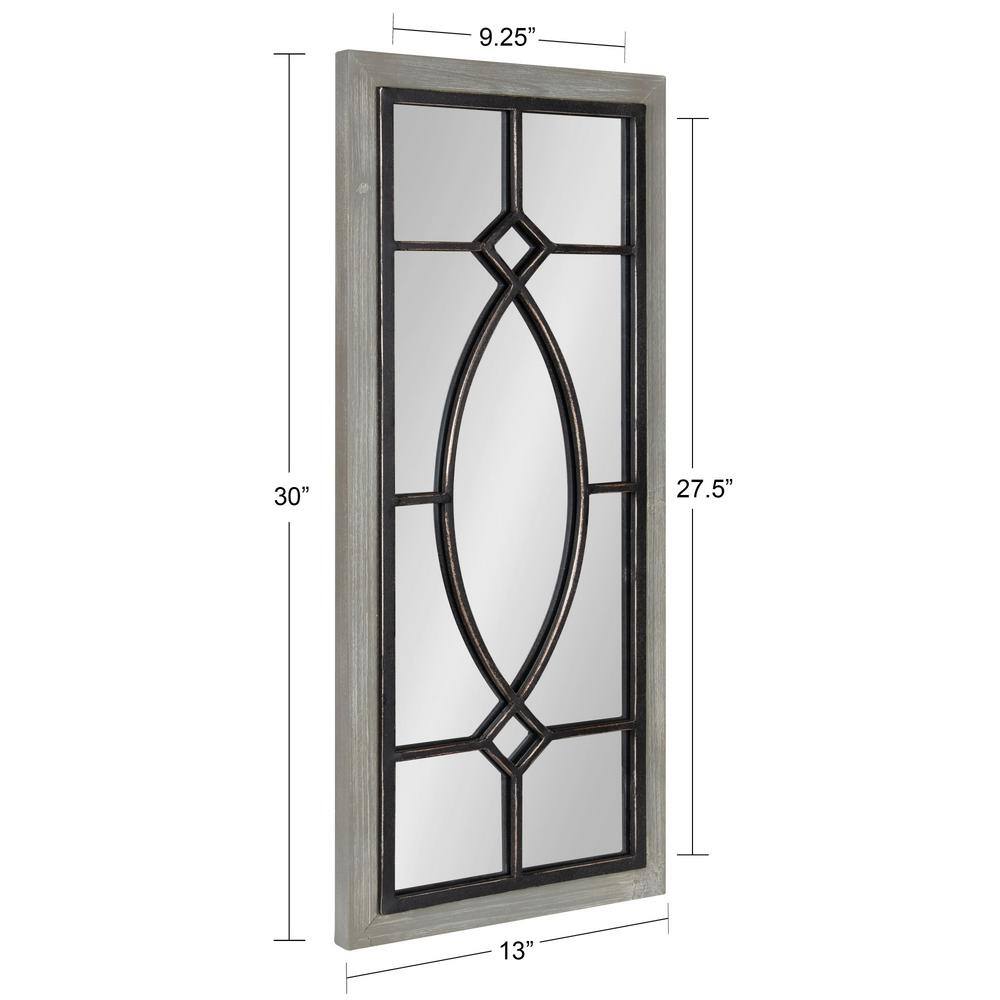 Bakersfield Gray Wood Framed Farmhouse Wall Mirror