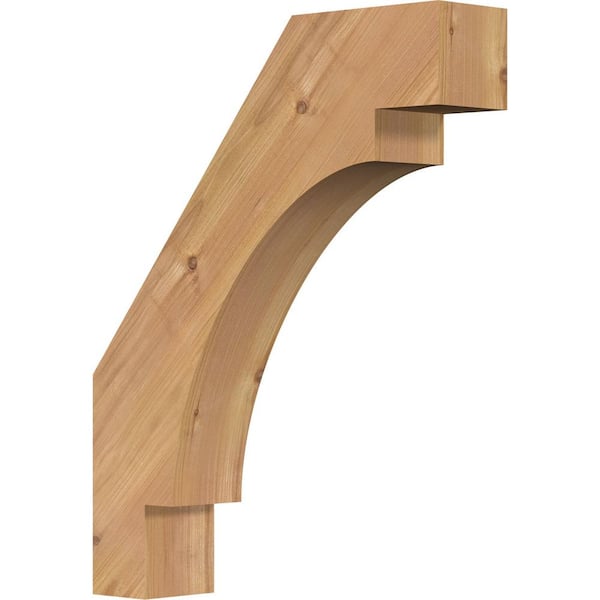 Ekena Millwork 3 1/2"W x 16"D x 20"H Merced Smooth Knee Brace, Western Red Cedar