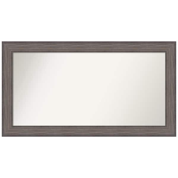 Amanti Art Medium Rectangle Distressed Brown Modern Mirror (25.25 in. H x 46.25 in. W)