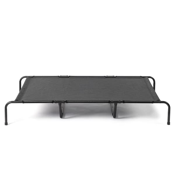 Karl home Large Black and White Mesh Top Iron Frame Outdoor Dog Bed