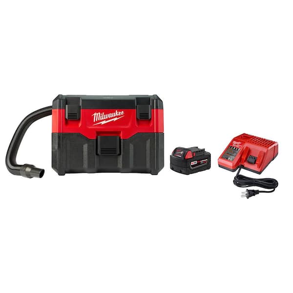 Milwaukee - M18 18-Volt Lithium-Ion Cordless 2 Gal. Wet/Dry Vacuum with (1) 5.0Ah Battery and Charger