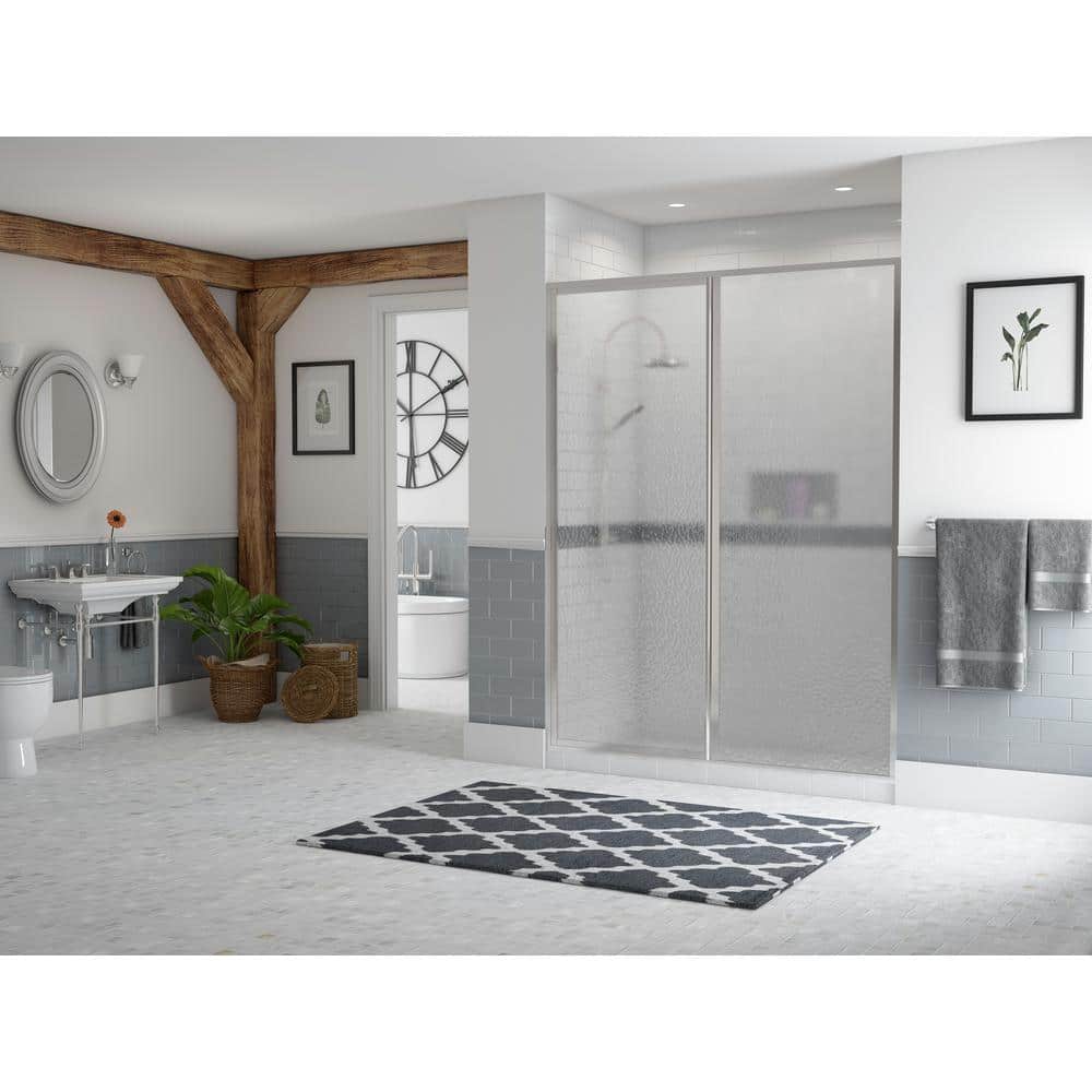 Legend 43.5 in. to 45 in. x 66 in. Framed Hinge Swing Shower Door with Inline Panel in Chrome with Obscure Glass price history on PriceWatchPro