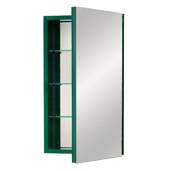 Broan-NuTone I Color 15 in. W Recessed Mirrored Medicine Cabinet in Racing Green-DISCONTINUED