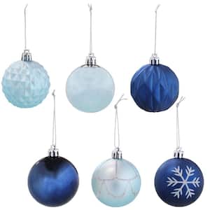 Winter Wonderland 100-Piece Blue and Silver Christmas Ornaments