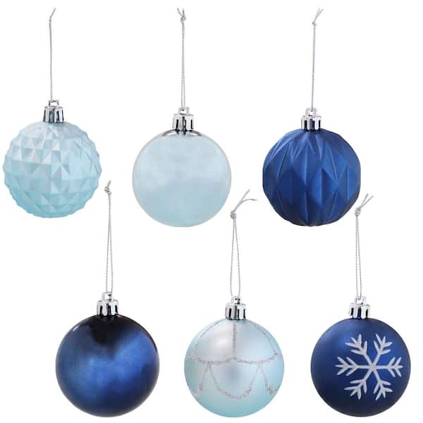 Sunnydaze Decor Winter Wonderland 100-Piece Blue and Silver Christmas Ornaments