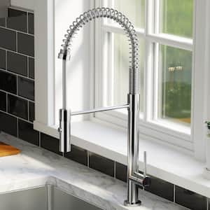 Bluffton Single Handle Pull Down Sprayer Kitchen Faucet in Polished Chrome