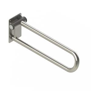 PT Rail, 28 in. x 1.5 in. Concealed Screw, *LEFT* Flip Up Grab Bar For Toilet Safety (Up to 400 lb.) in Stainless Steel