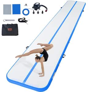 Gymnastics Air Mat 235.4 in. L x 39.8 in. x W 4 in. Thick 64.71 sq. ft. Inflatable Gymnastics Tumbling Mat Blue