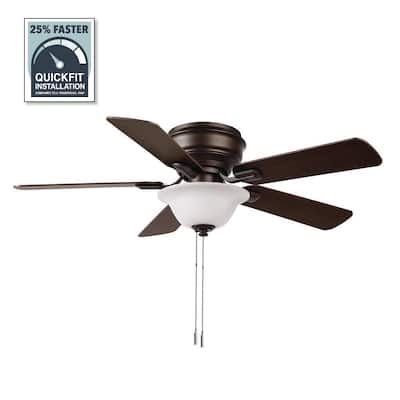 Hawkins III 44 in. LED Indoor Oil Rubbed Bronze Flush Mount Ceiling Fan with Light