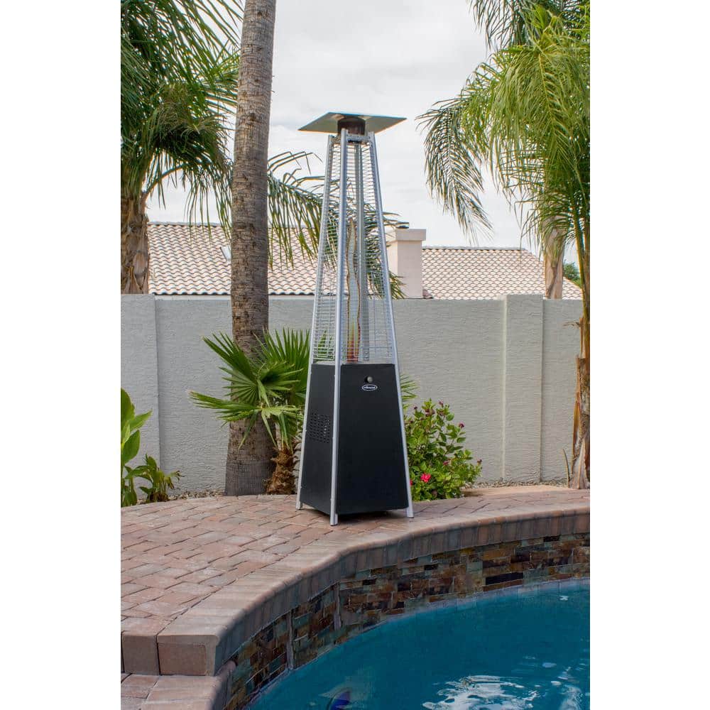 Tall Black Propane Quartz Glass Tube Patio Heater