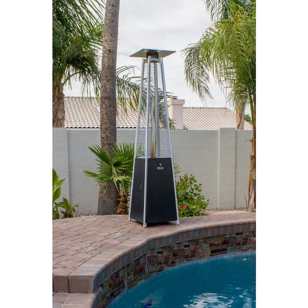 40,000 BTU Quartz Glass Tube Matte Black Propane Patio Heater