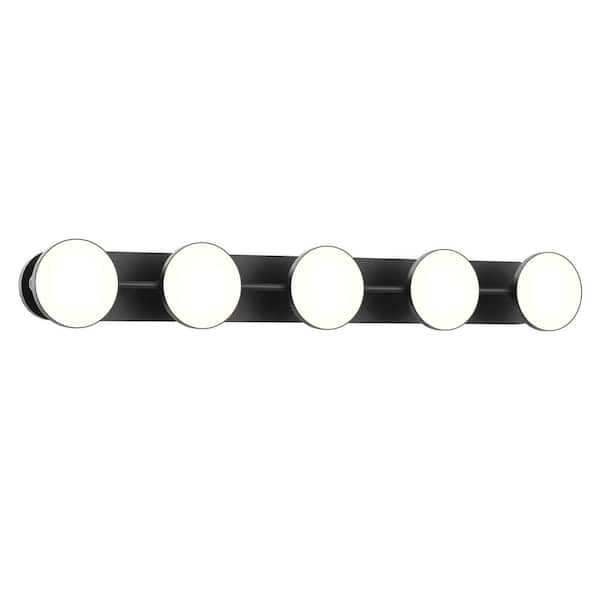 Novel 37-in 1 Light 40-Watt Black Integrated LED Vanity Light