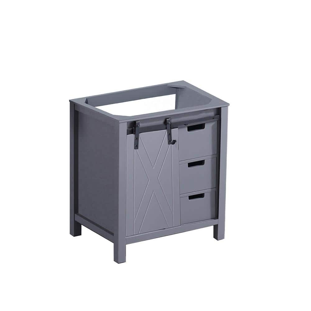 Marsyas 30-inch Dark Gray Freestanding Bathroom Vanity with Barn Door