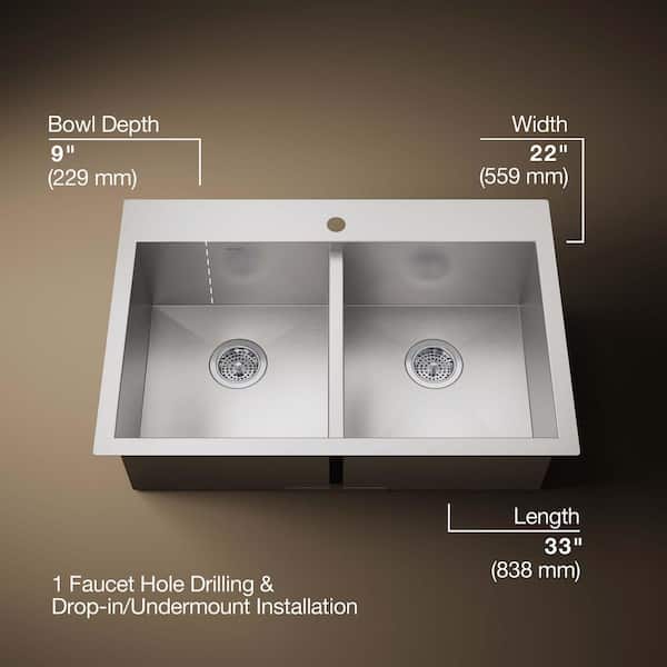Kohler Large Stainless Steel Sink With Drainer Kohler K-3820-1