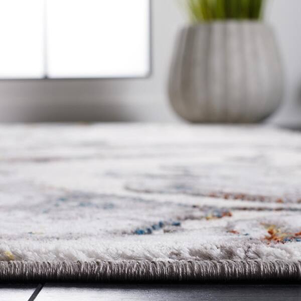 SAFAVIEH Amelia Gray/Blue Gold 8 ft. x 10 ft. Abstract Striped 