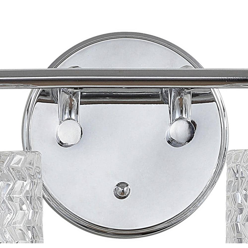 Elegant Chrome Cylinder 13" LED Vanity Wall Light with Dimmable Edison Bulbs
