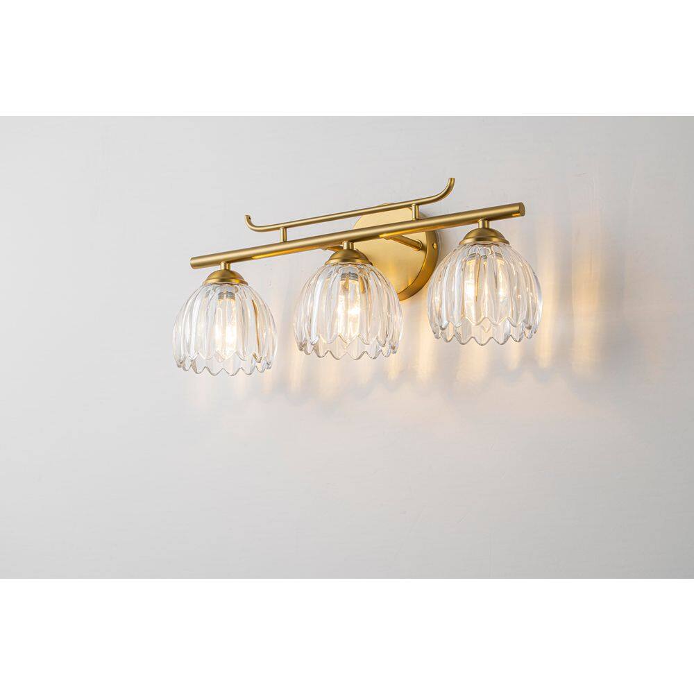 Nimbus 3-Light 19.3 in. W Brushed Brass Ribbed Glass Vanity Light for Bathroom and Mirror price history on PriceWatchPro