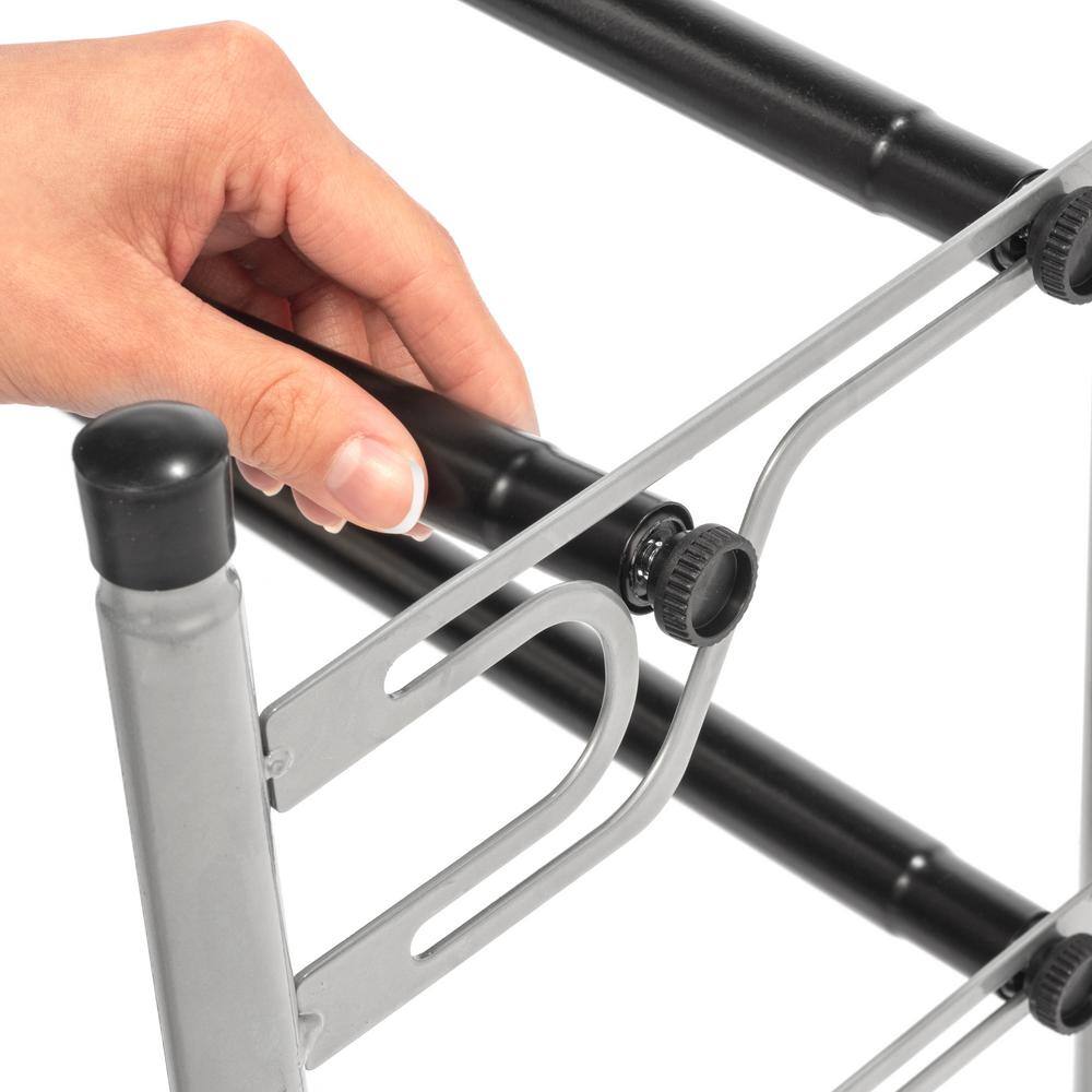 Expandable 5-Tier Silver Metal Shoe Rack