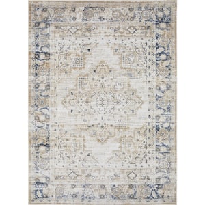 Kehleigh Zayari Blue 9 ft. 10 in. x 12 ft. 10 in. Oriental Polypropylene Indoor Area Rug