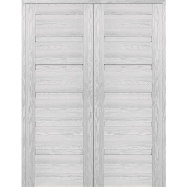 Belldinni Louver 72 in. x 83.25 in. Both Active Ribeira Ash Wood Composite Double Prehung Interior Door