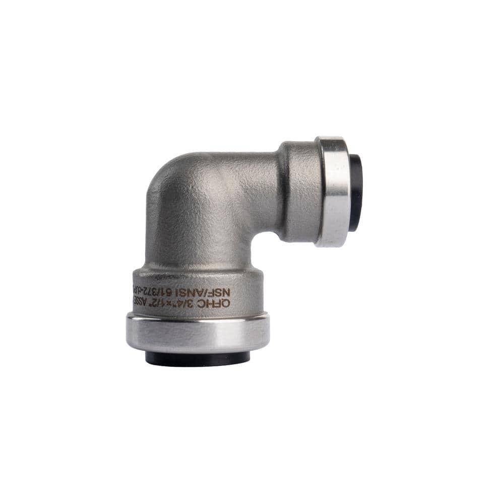 3/4 in. x 1/2 in. Stainless Steel Push-to-Connect 90-Degree Reducing Elbow Fitting price history on PriceWatchPro