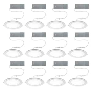 Ultra Slim 8 in. Color Selectable CCT Canless Integrated LED Recessed Light Trim with Night Light Feature (12-Pack)