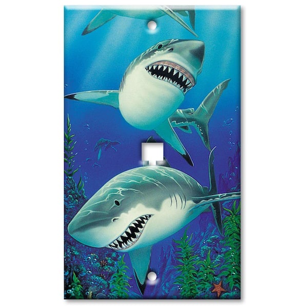 Art Plates Sharks Phone Jack Wall Plate
