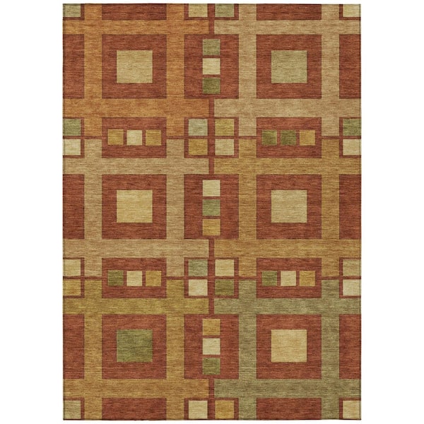 Chantille Machine Washable Indoor/Outdoor Abstract ACN2889 Paprika 10 ft. x 14 ft. Area Rug