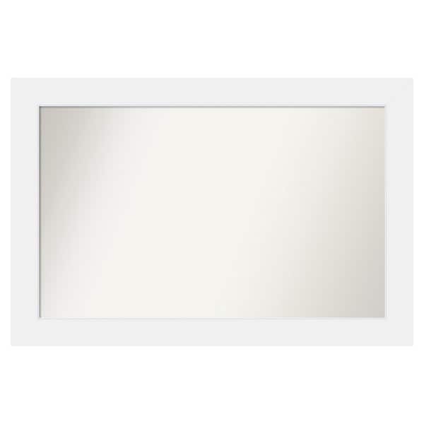 Amanti Art Corvino White 39 in. x 26 in. Custom Non-Beveled Matte Wood Framed Bathroom Vanity Wall Mirror
