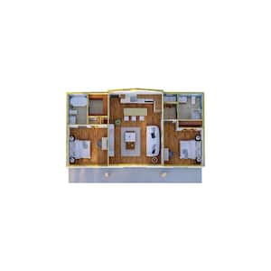Bungalow Plus Standard 2-Bed 2-Bath 842 sq.ft. Steel Frame Home Kit DIY Assembly Guest House Kit ADU Rental Tiny Home