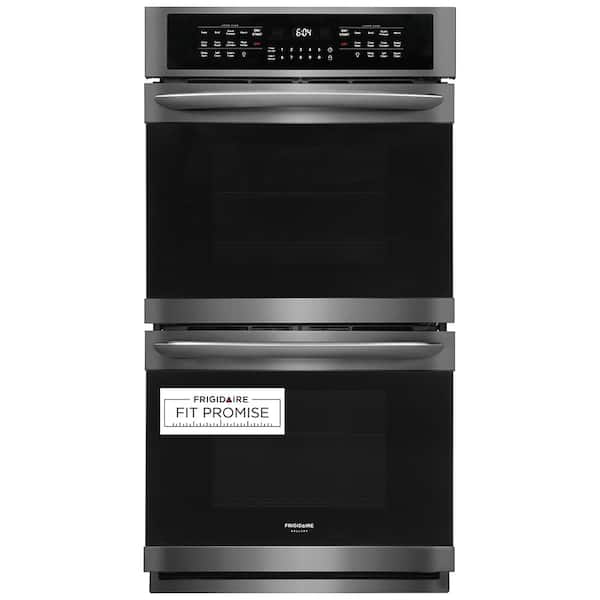 Frigidaire 27 in. Double Electric Wall Oven with True Convection Self-Cleaning in Black Stainless Steel